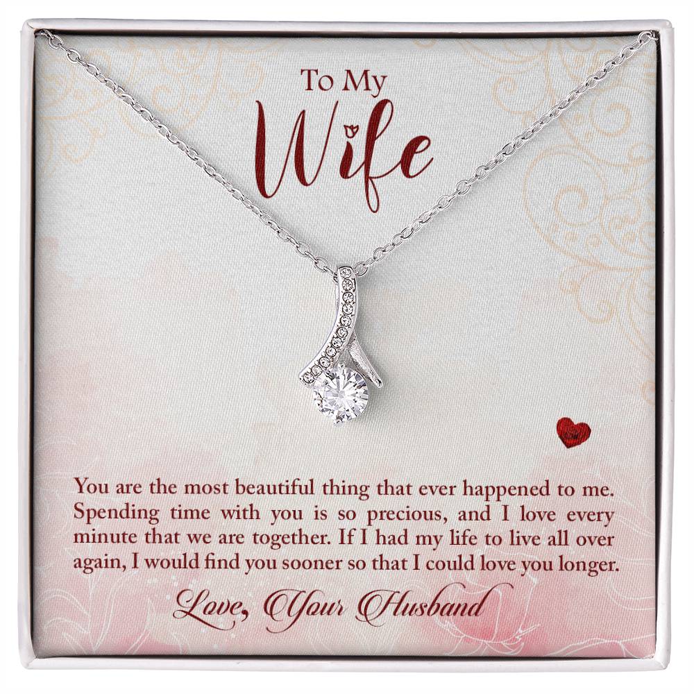 To My Wife Necklace Wife Gift from Husband, Anniversary Gift Wife Birthday Romantic Valentines Gift for Wife, Love Message Gifts for Wife