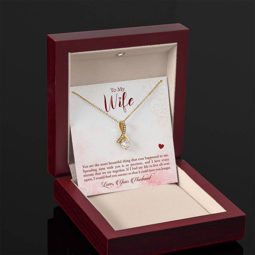 To My Wife Necklace Wife Gift from Husband, Anniversary Gift Wife Birthday Romantic Valentines Gift for Wife, Love Message Gifts for Wife