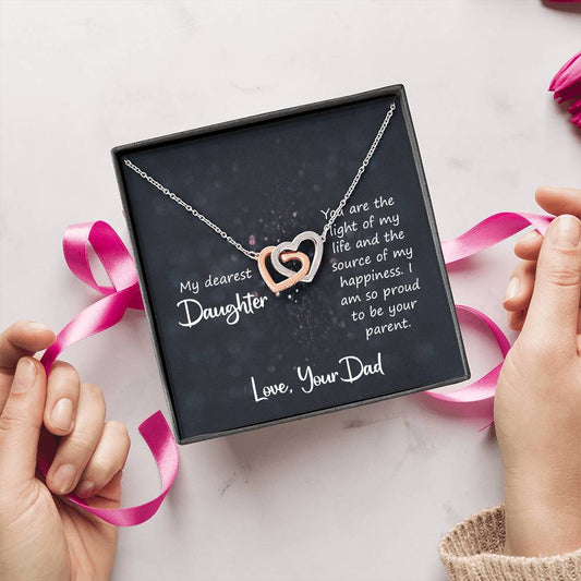 To My Daughter Necklace, Daughter Gift From Dad, Heart Shape, Father Daughter Jewelry,Meaningful Gifts, Graduation, Daughter Birthday Gift